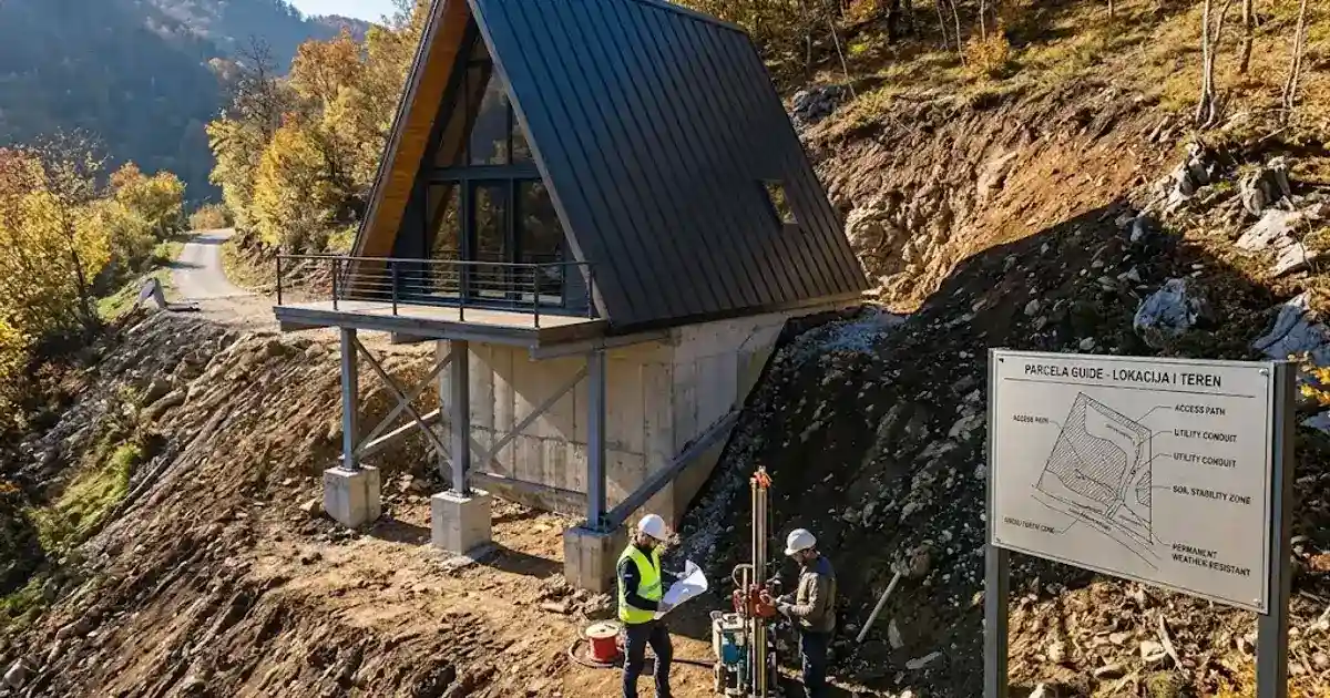 Geotechnical soil testing and slope drilling on steep A-frame site