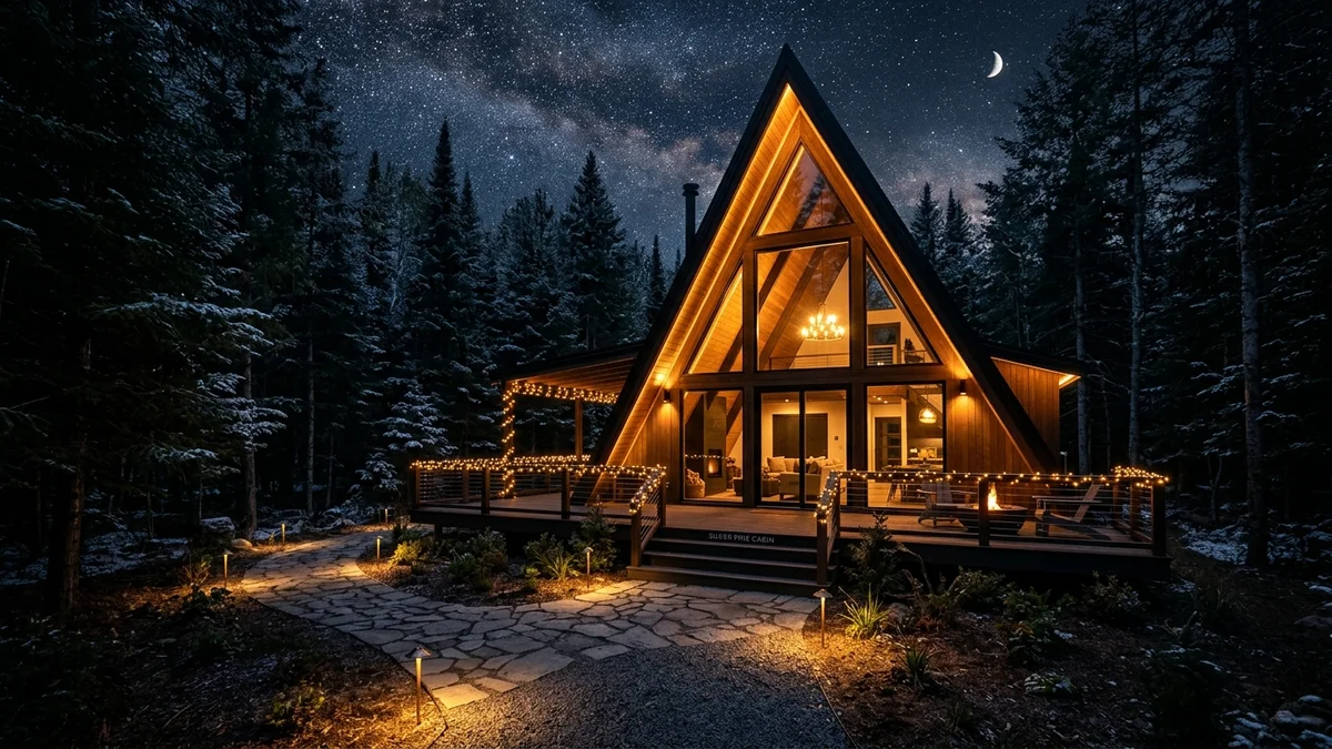 A-Frame Außenbeleuchtung: Atmosphäre und Sicherheit bei Dunkelheit