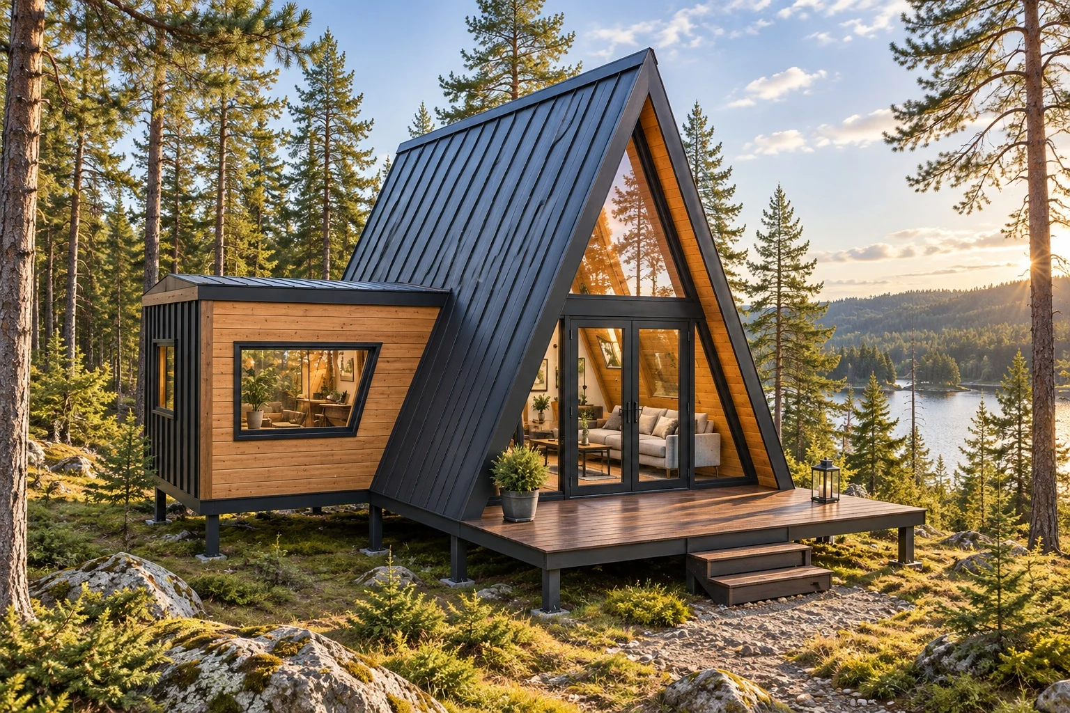 Forest 41 - compact A-frame with a left side room