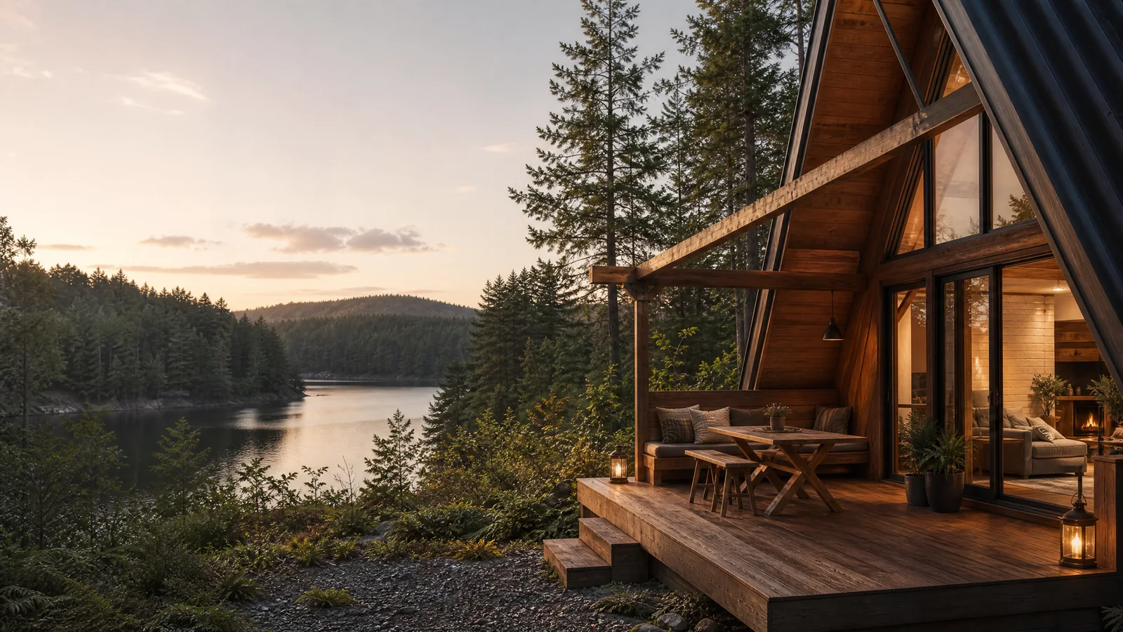 Spacious timber sun deck with loungers and outdoor rinse shower