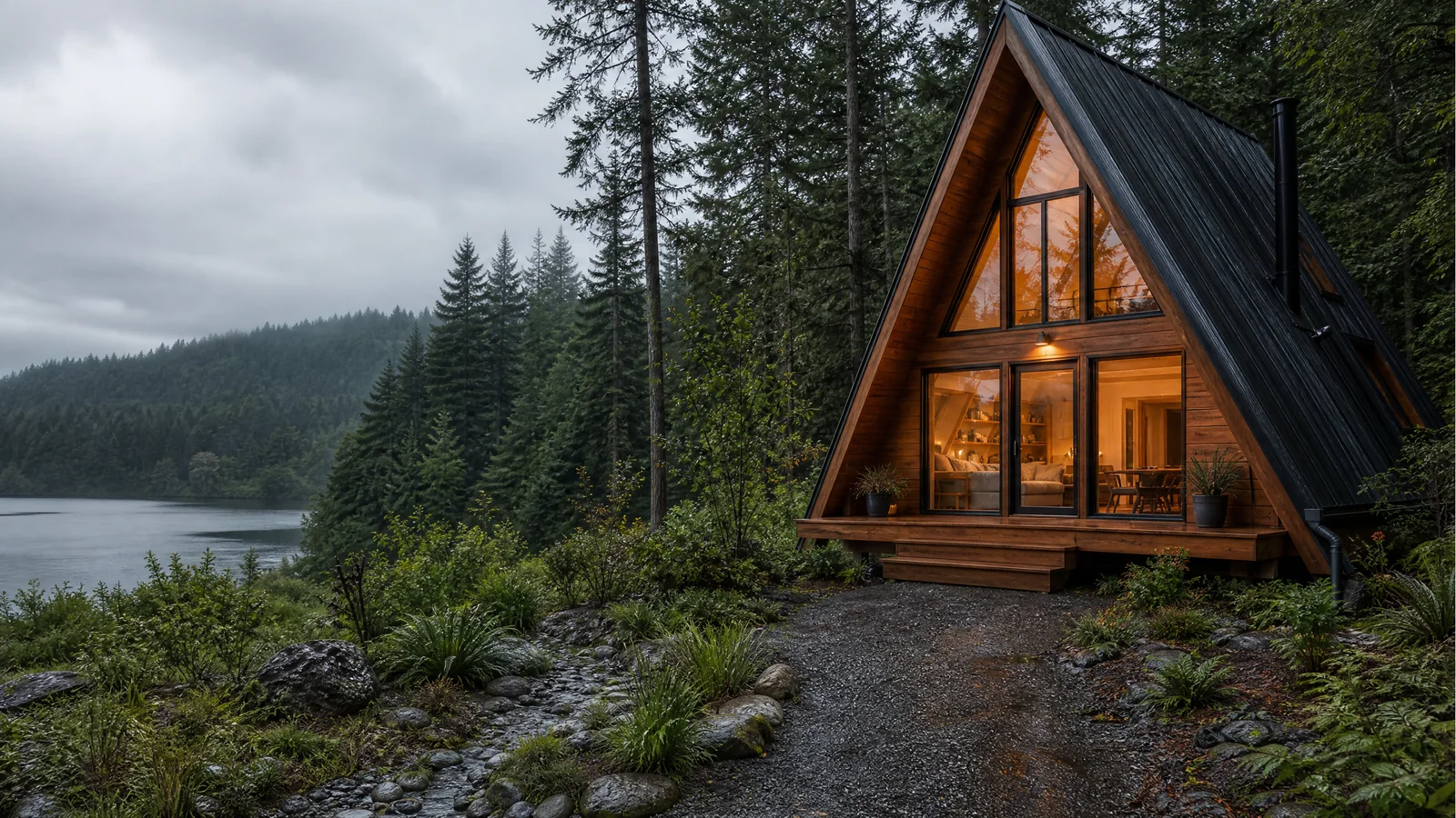 Regenwasser richtig ableiten rund um die A-Frame-Hütte