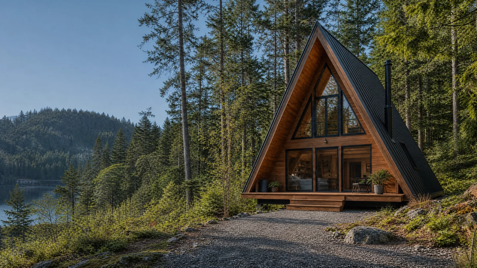 Die A-Frame-Hütte auf Waldbrandgefahr vorbereiten
